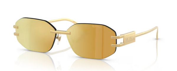 Versace VE2274 10027P Gold/Brown Mirror Gold Oval Women Sunglasses Authentic Versace VE2274 10027P Gold/Brown Mirror Gold Oval Women  main image 4