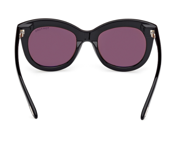 Tom Ford ODETTE FT1189 01E Shiny Black/Brown Cat-Eye Women's Sunglasses