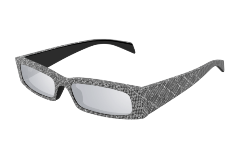 Gucci GG1780S 001 Black/Silver Mirror Double Crystal Rectangle Men's Sunglasses