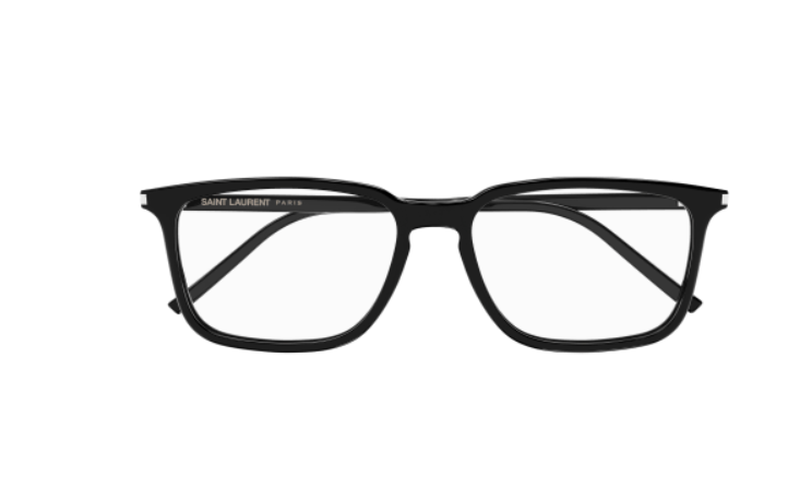 Saint Laurent SL 645/F 001 Black Square Men's Eyeglasses