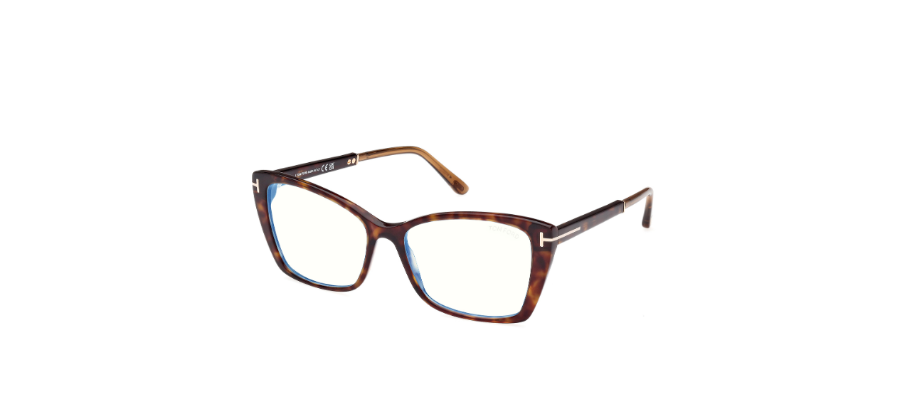 Tom Ford FT5893 052 Dark Havana Square Women's Eyeglasses