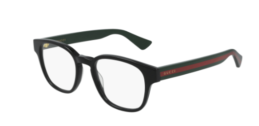 Gucci GG0927O 001 Black/Green Red Soft Square Men's Eyeglasses