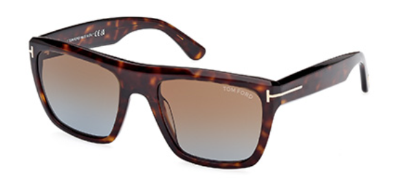 Tom Ford FT1077-N 52F Dark Havana /Brown Gradient Square Men's Sunglasses