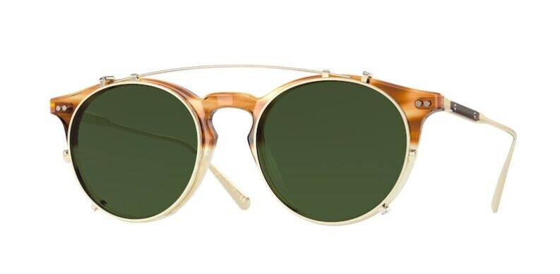 Oliver Peoples 0OV5483M Eduardo 167471 Honey VSB/Green Eyeglasses with Clip-on