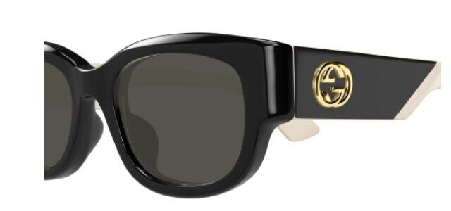 Gucci GG1667SK 001 Black/Grey Soft Cat-Eye Women's Sunglasses