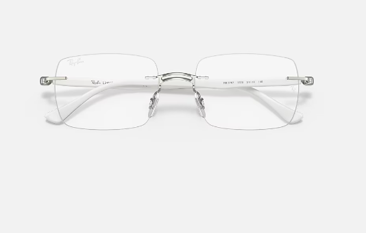 Rayban RB8767 1228 Silver/White Rimless Women's Eyeglasses