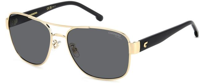 Carrera 3042/S RHL/M9 Gold Black/Grey Polarized Rectangle Men's Sunglasses