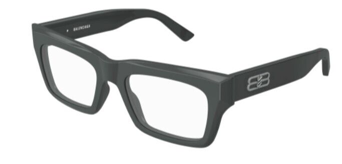 Balenciaga BB0240O-003 Grey Rectangle Unisex Eyeglasses