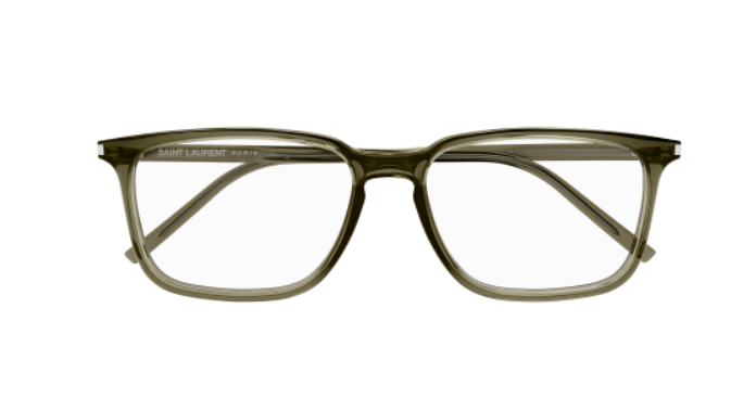 Saint Laurent SL 645/F 005 Green Square Men's Eyeglasses