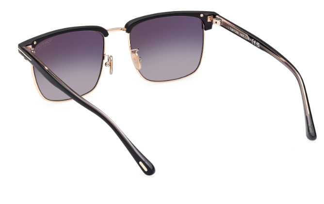 Tom Ford HUDSON 02 FT0997 H 02D Rose Gold/Black Smoke Polarized Men's Sunglasses