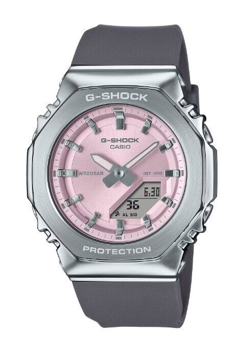 Casio G-shock Analog-Digital Metal Bezel Pink Dial Women's Watch GMS2110-4A