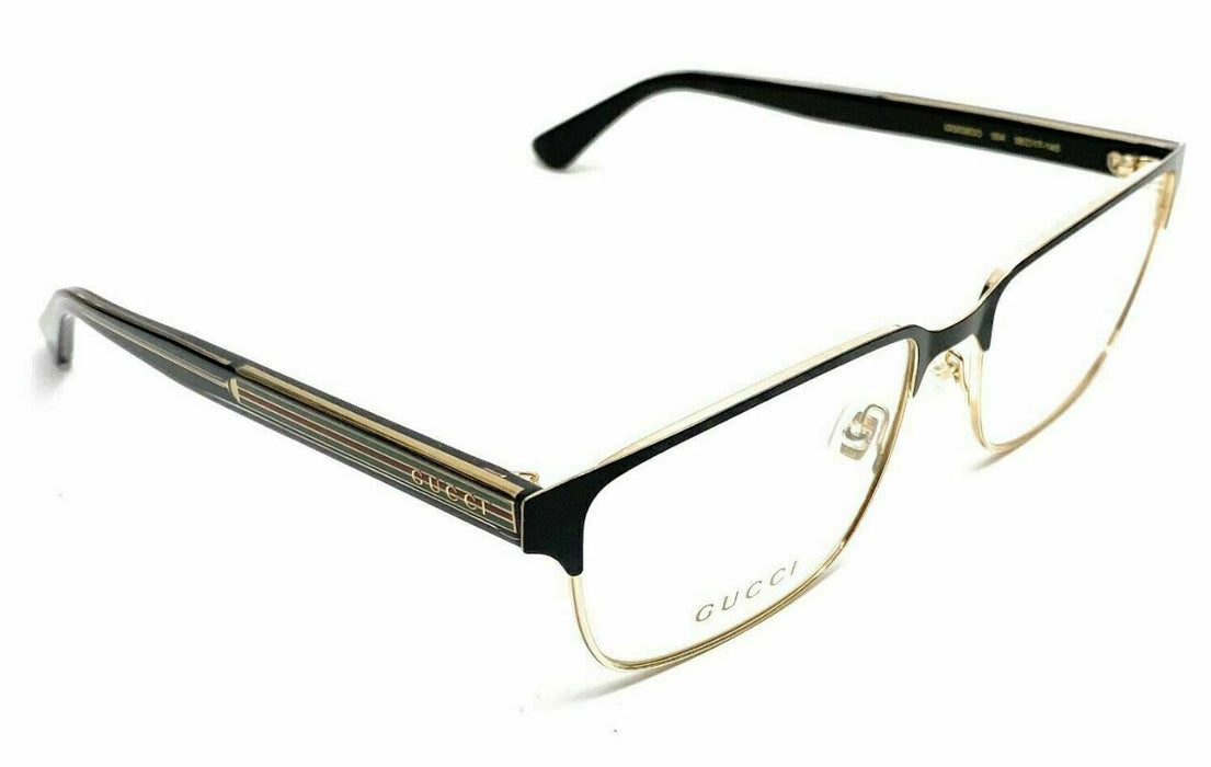 GUCCI GG0383O 004 Rectangular Black Endura Gold Men's Eyeglasses