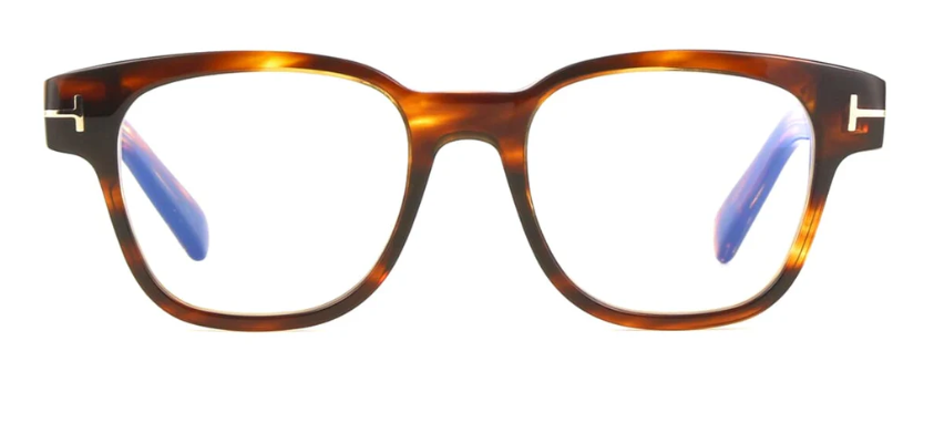 Tom Ford FT5977-B 050 Shiny Dark Brown/Shiny Dark Brown Square Men's Eyeglasses