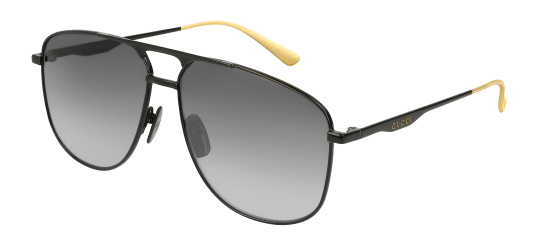 Gucci GG0336S 002 Black/Grey Gradient Metal Soft Square Men's  Sunglasses