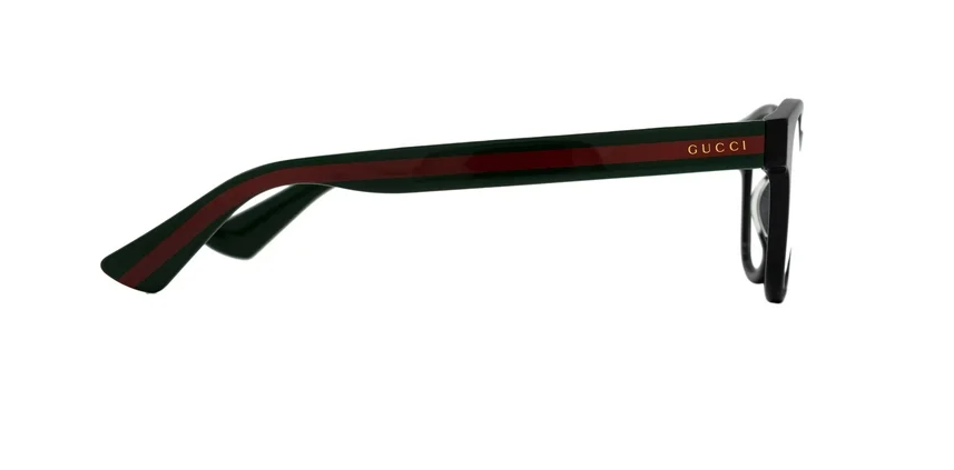 Gucci GG0927O 001 Black/Green Red Soft Square Men's Eyeglasses