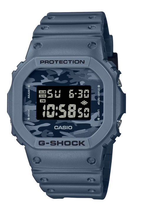 Casio G-Shock Digital Blue Camouflage Motif Dial Men Watch DW5600CA-2