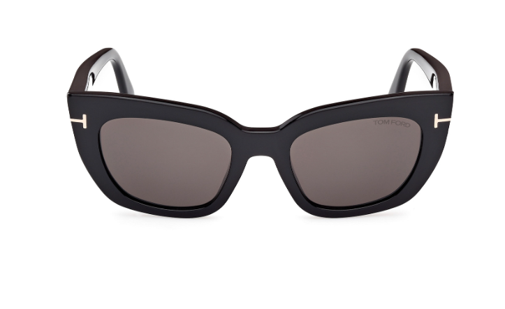 Tom Ford Athena FT1190 01A Shiny Black/Smoke Cat-Eye Women's Sunglasses