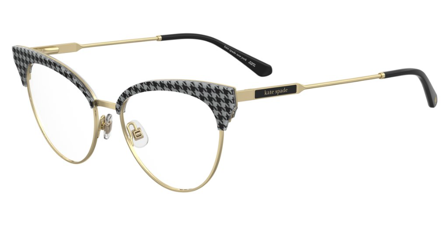 Kate Spade ROZALYN/G NZU White/Black Gold Patterned Cat Eyed Women's Eyeglasses