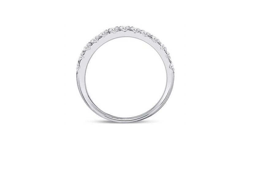 10kt White Gold Diamond Womens Band Ring 1/2 Cttw