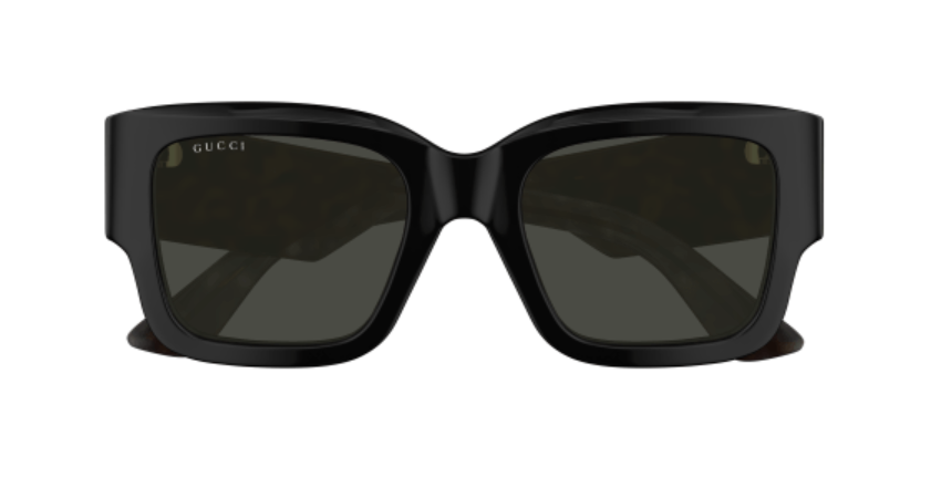 Gucci GG1663S 001 Black/Havana/Grey Square Women's Sunglasses