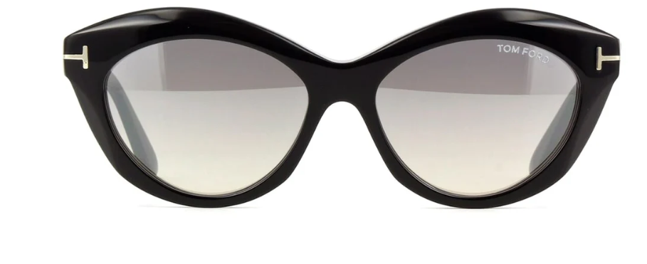 Tom Ford FT1111 01C Shiny Black/Smoke Mirror Oval Women's Sunglasses