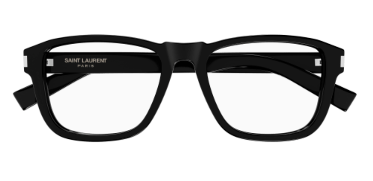 Saint Laurent SL 710 OPT 001 Black/Crystal Soft Rectangle Men's Eyeglasses