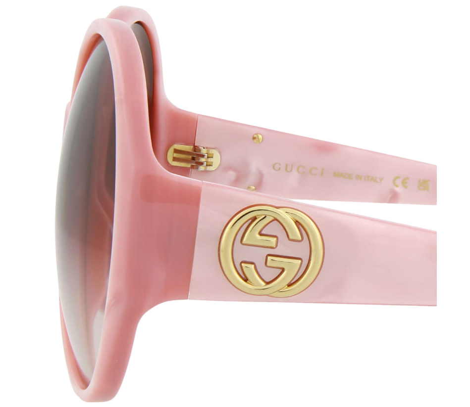 Gucci GG0954S 009 Pink/Red Gradient Round Women's Sunglasses