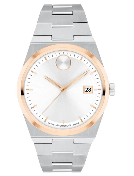 Movado Bold Quest Silver/Rose Gold Dial Women's Watch 3600946