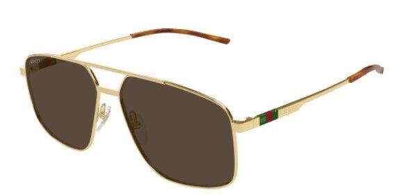 Gucci GG1676S 002 Gold/Brown Square Men's Sunglasses