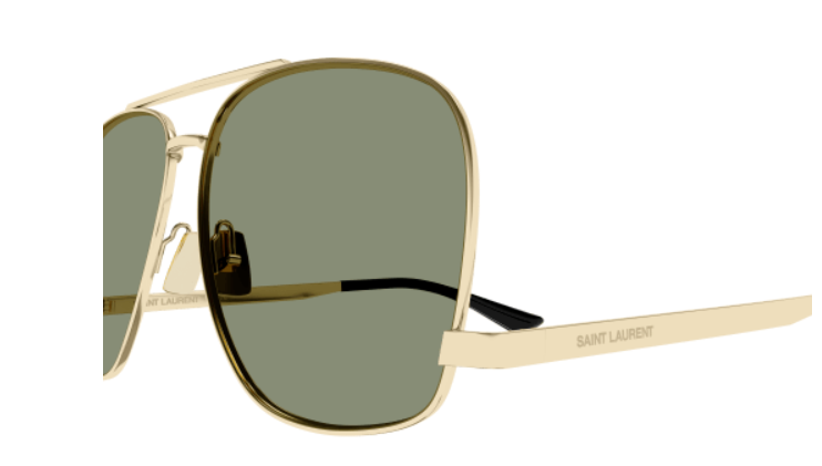 Saint Laurent SL 653 Leon 003 Gold/ Green Square Women's Sunglasses