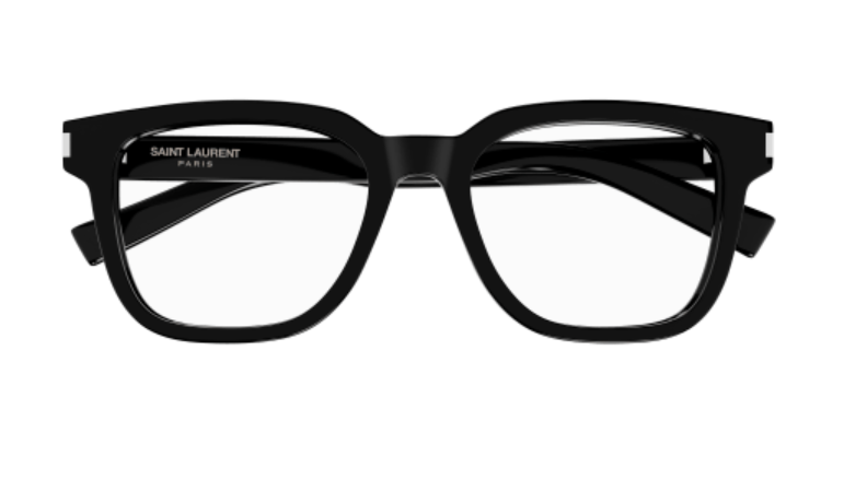 Saint Laurent SL 711 OPT 001 Black/Crystal Soft Rectangle Men's Eyeglasses