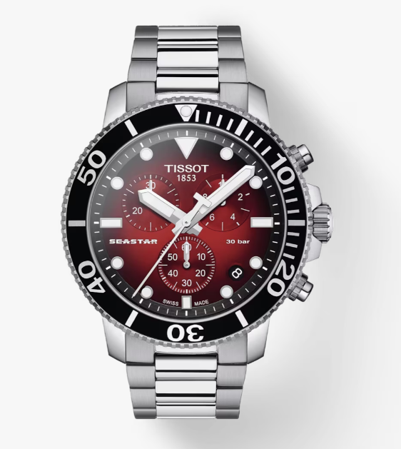 Tissot Seastar 1000 Chronograph Graded Red Black Dial Men's Watch T1204171142100