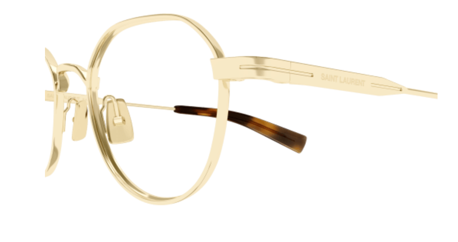 Saint Laurent SL 730 003 Gold Metal Oval Men's Eyeglasses