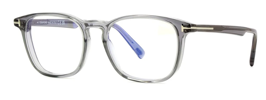 Tom Ford FT5960-B 020 Shiny Grey/Shiny Grey Square Men's Eyeglasses