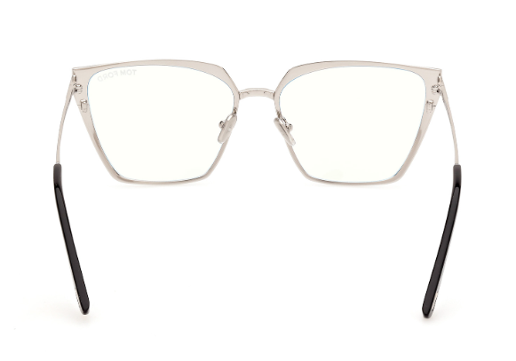 Tom Ford FT5945-B  016 Shiny Palladium/Blue Block Lenses Cat-Eye Eyeglasses