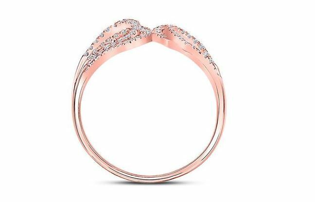 10kt Rose Gold Diamond Womens Fashion Band Ring 1/4 Ct