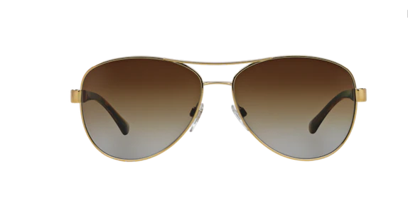 Burberry BE3080 1145T5 Gold/Brown Polarized Gradient Oval Women's Sunglasses