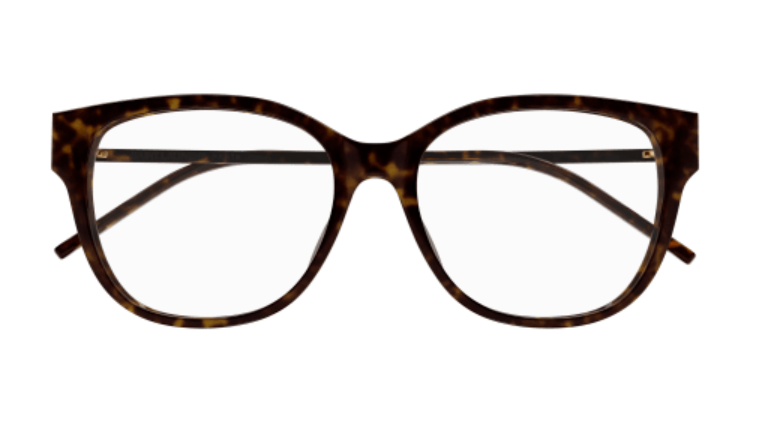 Saint Laurent SL M48O B/F 003 Havana/Gold Hinge Combi Metal Women's Eyeglasses