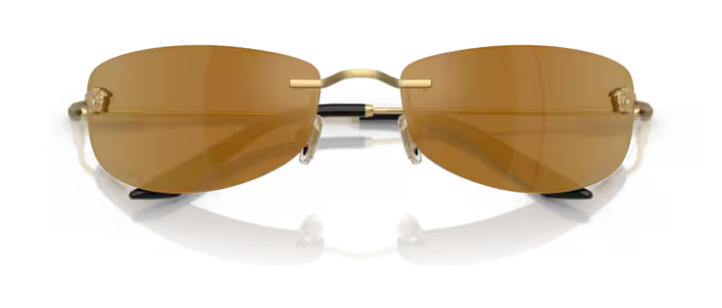 Versace 0VE2279 10027I Gold/Bronze Mirror Gold Rectangle Men's Sunglasses