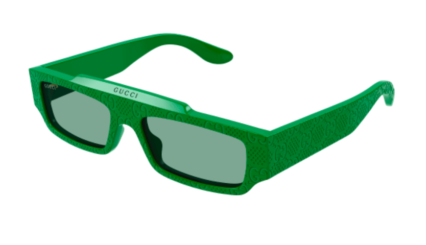 Gucci GG1592S 003 Green/Green Rectangular Men's Sunglasses