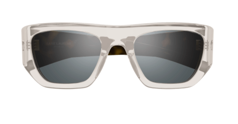 Saint Laurent SL 740 003 Beige/Havana-Silver Mirrored Square Women's Sunglasses