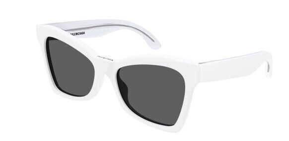 Balenciaga BB0231S 005 White/Grey Cat-Eye Women's Sunglasses