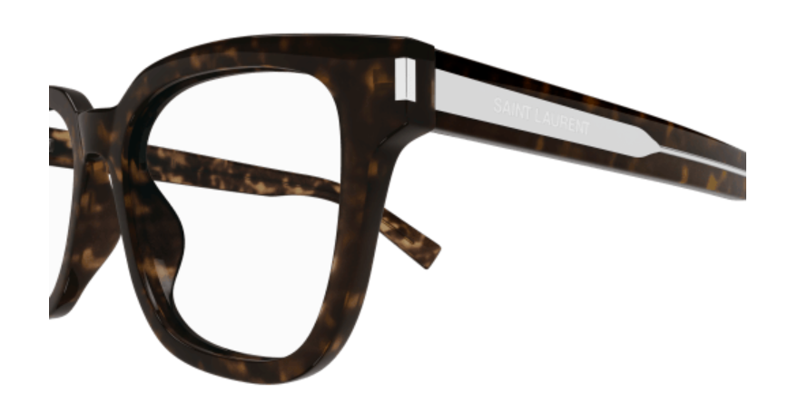 Saint Laurent SL 711 OPT 002 Havana/Crystal Soft Rectangle Men's Eyeglasses