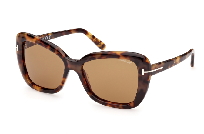 Tom Ford FT1008 55J Coloured Havana / Roviex Square Women's Sunglasses