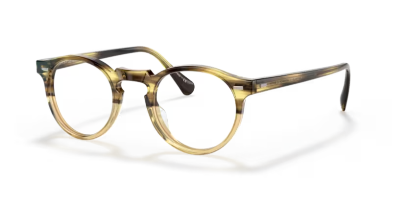 Oliver Peoples 0OV5186 Gregory peck 1703 Canarywood Round 47mm Men's Eyeglasses