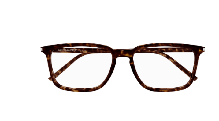 Saint Laurent SL 645/F 002 Havana Square Men's Eyeglasses