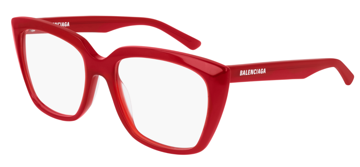 Balenciaga BB0062O 004 Red Cat- Eye Full-Rim Women's Eyeglasses