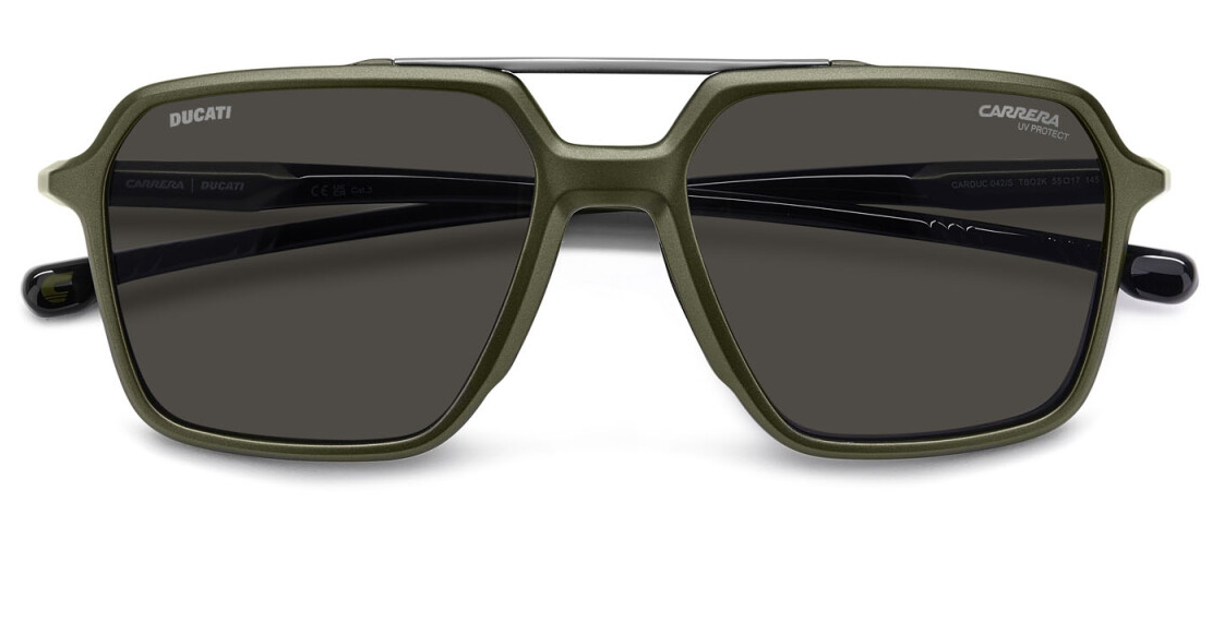 Carrera Ducati Carduc 042/S TBO 2K MilitaryGreen/Grey Rectangle Men's Sunglasses