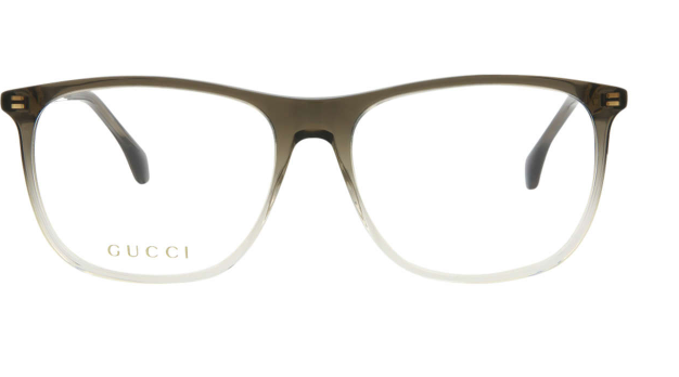 Gucci GG0554O 004 Grey/Clear Rectangular Men's Eyeglasses