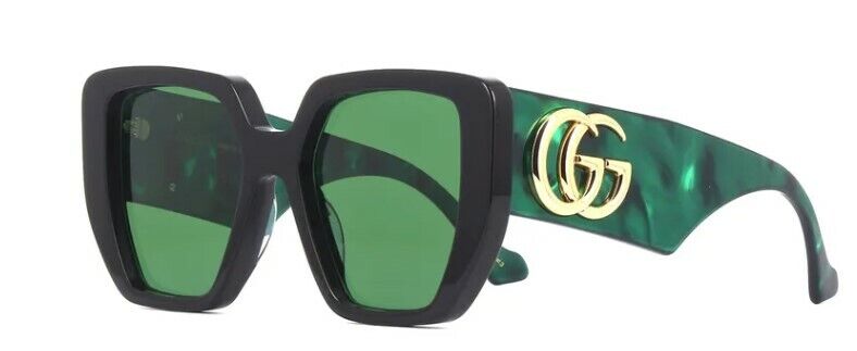 Gucci GG 0956S-001 Black/Green Oversized Geometric Women's Sunglasses